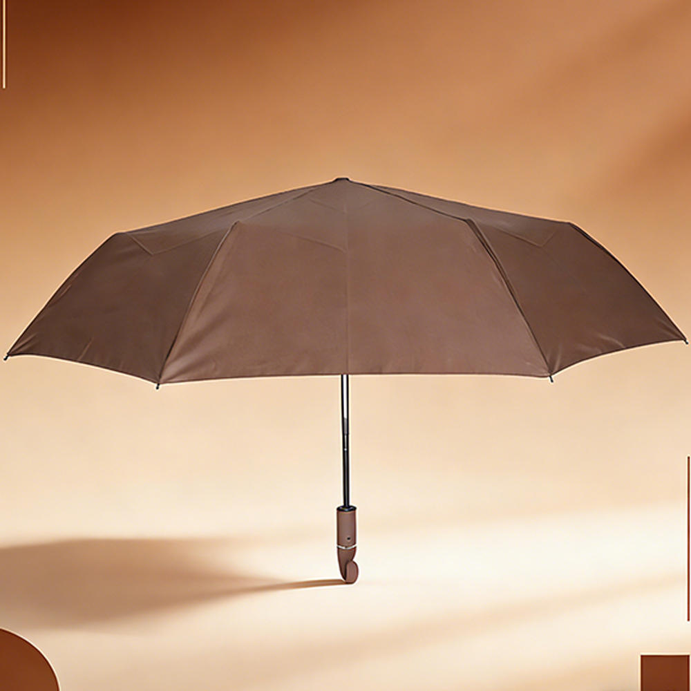 素色彎柄折疊傘